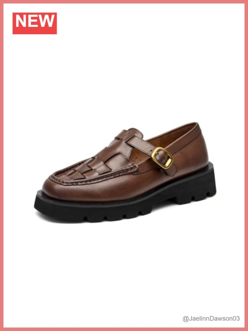 Women's Genuine Leather Platform Loafers - Hand Woven Chunky Slip On Dress Shoes